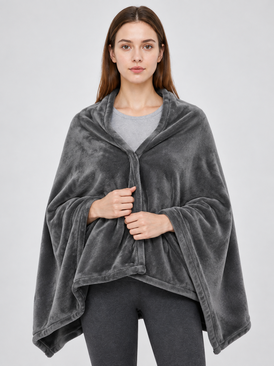 Electric Blanket Throw, Gray, Eight Heating Zones Wearable Blankets detail 2