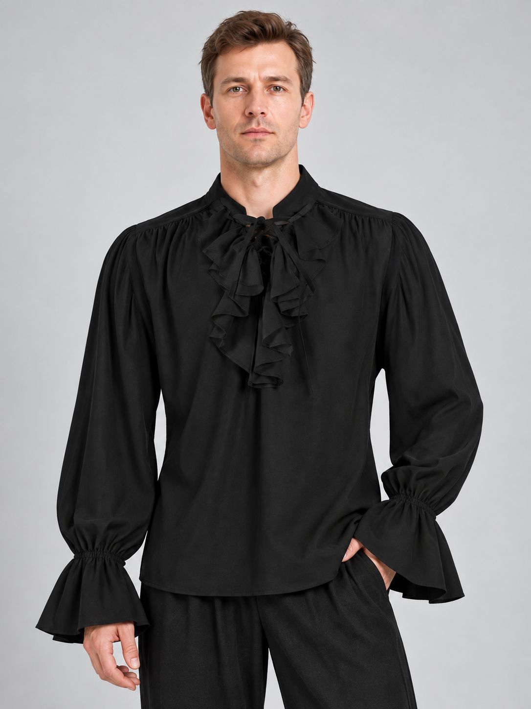 Medieval-Style Costume: Shirt and Pants, Black