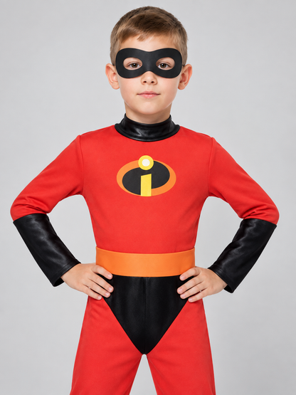 Kids' Superhero Carnival Costume, Red with Mask