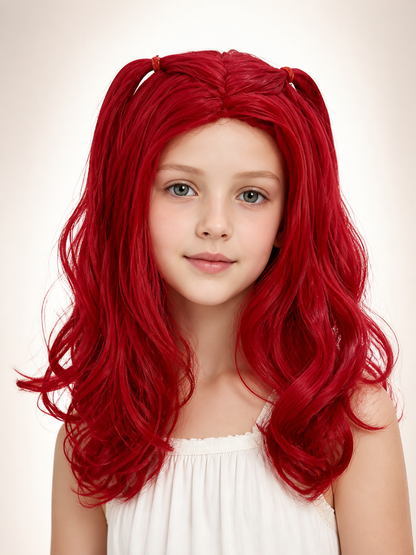 Red Carnival Wig for Halloween and Cosplay Costume Wigs detail 2