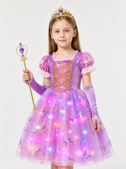 Glowing Princess Costume for Girls for Halloween Costumes detail 2