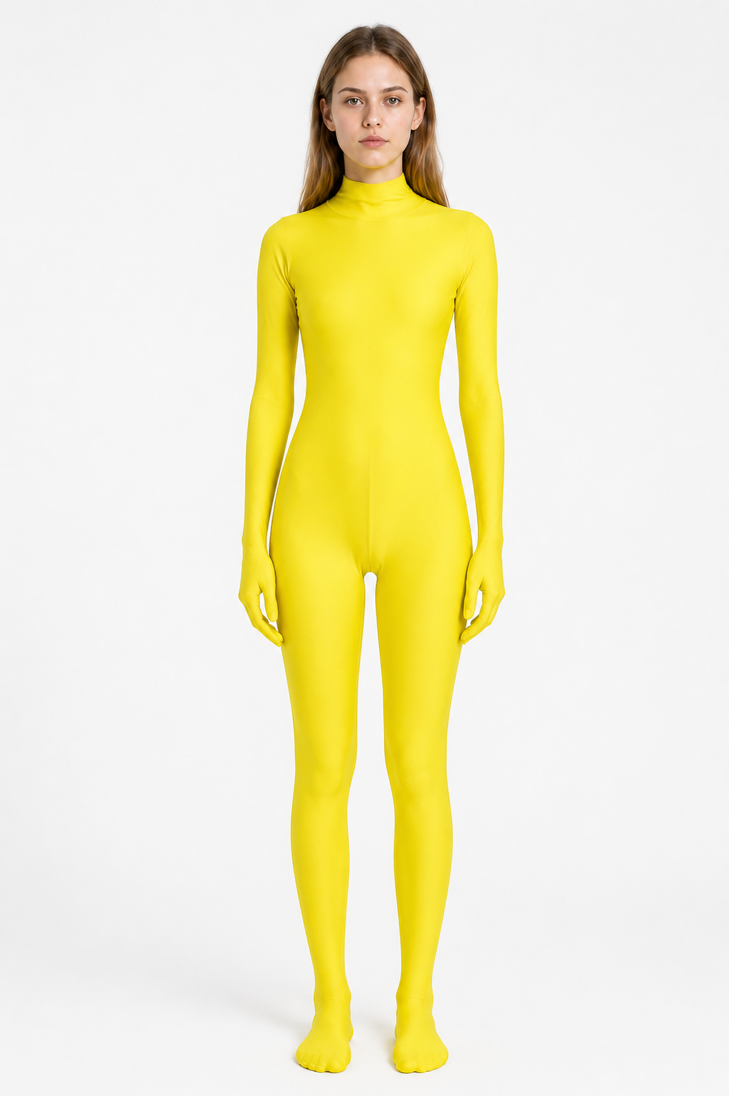 Yellow Hooded Jumpsuit with Enclosed Hands and Feet product detail 3