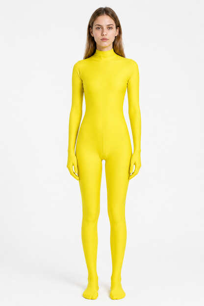 Yellow Hooded Jumpsuit with Enclosed Hands and Feet product detail 3