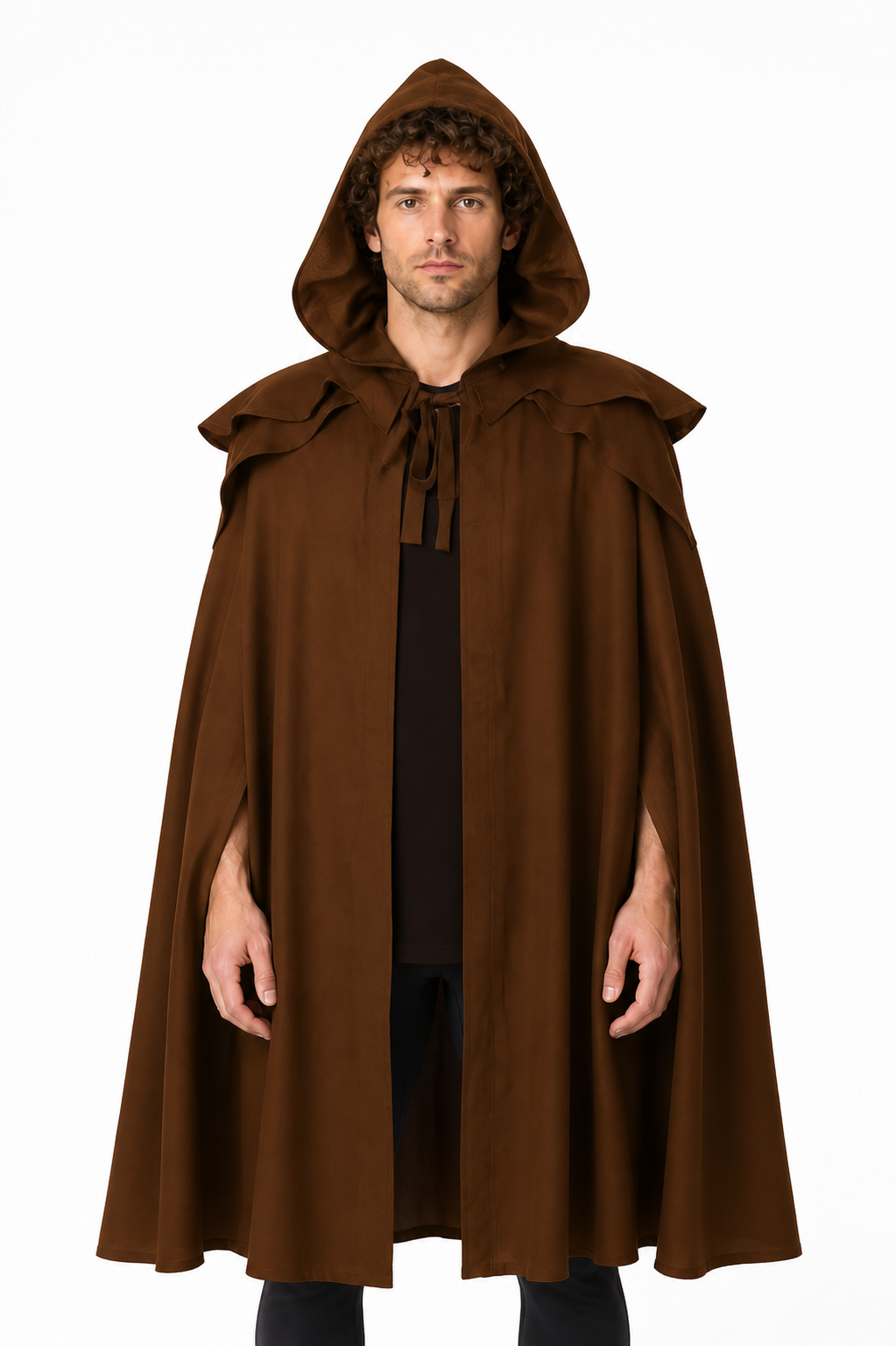 Long Medieval Hooded Cloak Costume Capes detail 3