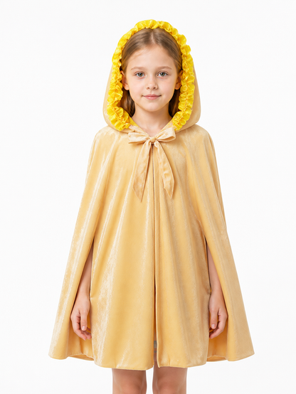 Children's Gold Hooded Cape with Bow Costume Capes detail 3