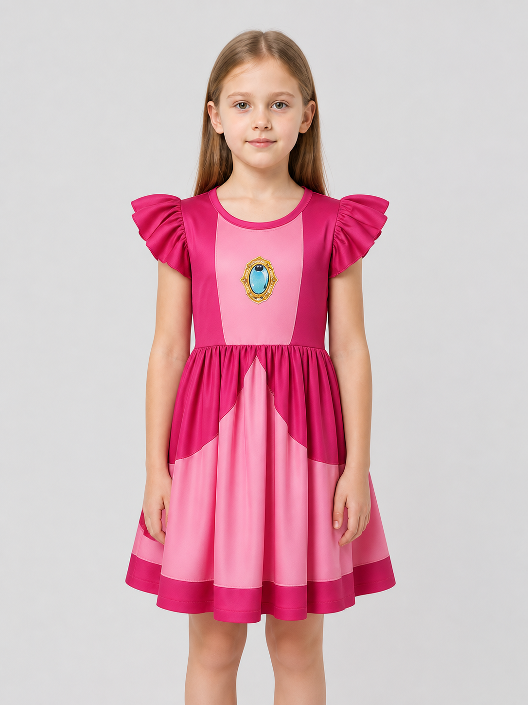Super Mario Costume Dress with Emblem and Full Skirt Costume Dresses detail 3