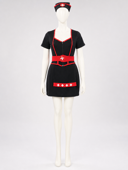 Medical Costume with Red Belt and White Crosses