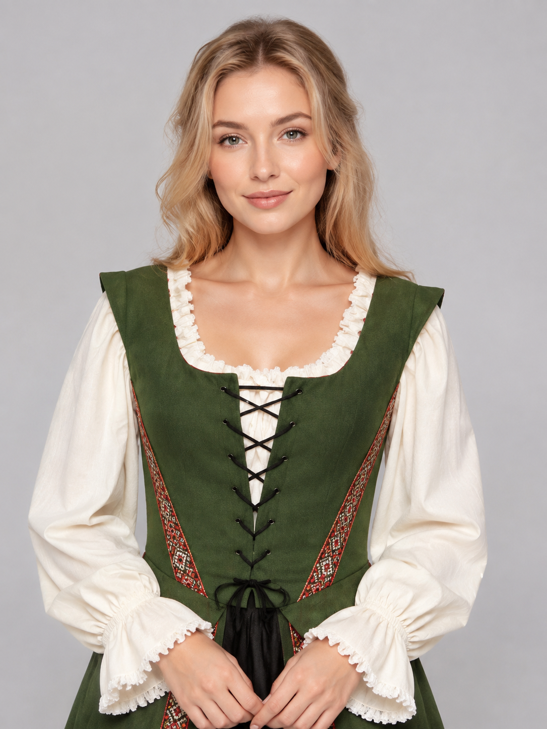 Medieval-Style Dress Set with Lacing Costume Dresses detail 2