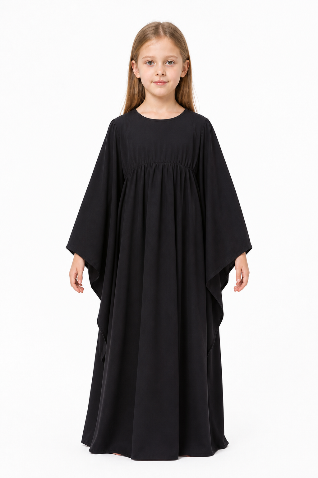 Black Long Halloween Cloak with Bat-Wing Sleeves Costume Capes detail 3