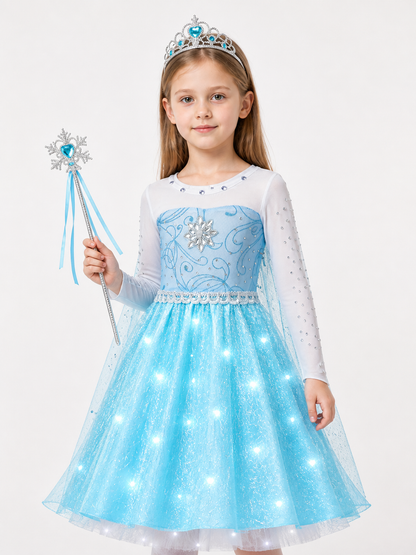 Blue Snow Princess Carnival Costume for Halloween Costumes detail 2