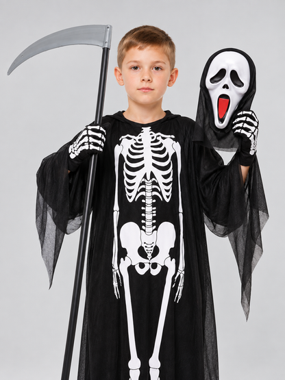 Skeleton Costume with Mask and Props Costume Masks detail 2