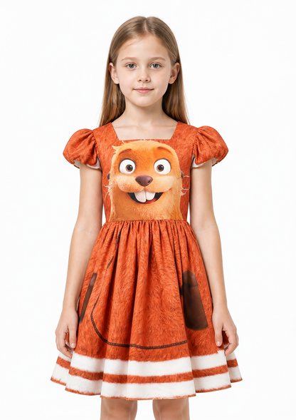 Beaver Dress with Short Sleeves and a Full Skirt Costume Dresses detail 3
