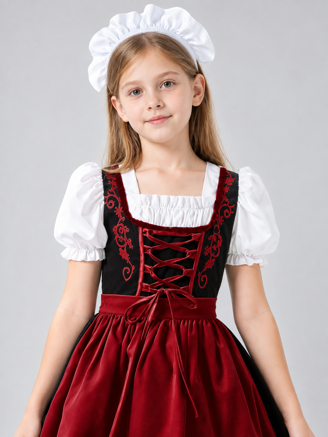 Kids' Bavarian-Style Dirndl Costume with Apron