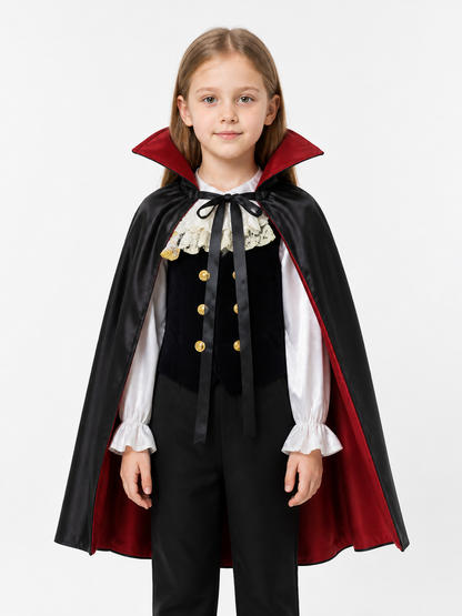 Reversible Carnival Cape, Red and Black Costume Capes detail 3