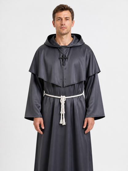 Medieval Monk Robe with Pointed Hood Costumes detail 3