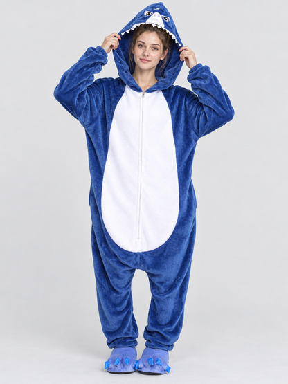 Shark Hooded Kigurumi Pajama, Blue