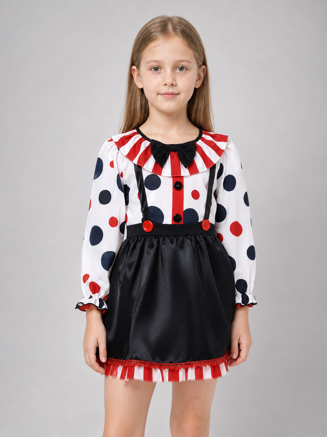 Children's Clown Costume with Skirt and Hat for Stage Performances