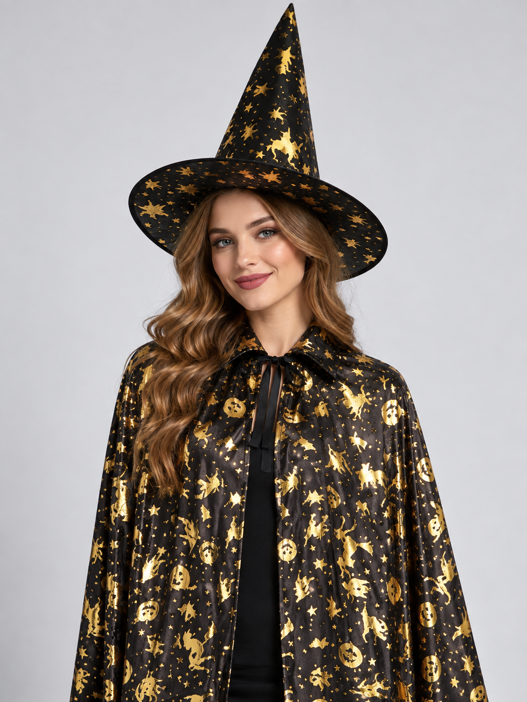 Carnival Costume: Long Cape and Pointed Hat