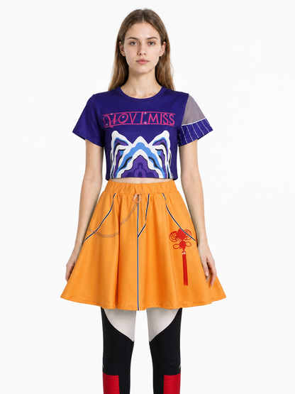 Children's cosplay costume, T-shirt, skirt, and pants Costumes detail 3