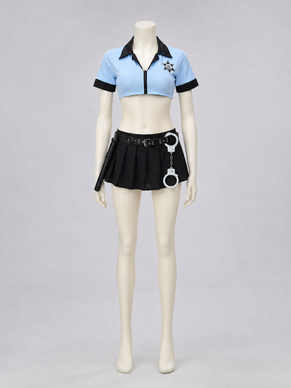 Police Costume with Skirt and Short Top