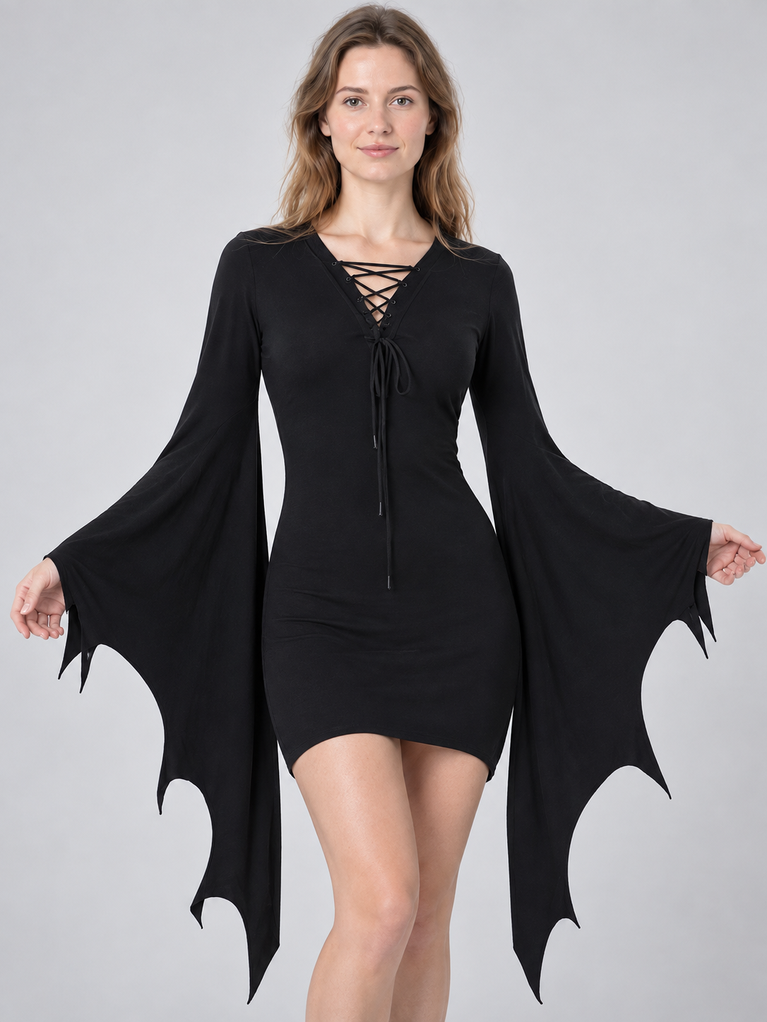 Gothic-Style Carnival Dress in Black