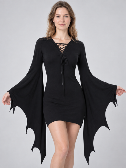 Gothic-Style Carnival Dress in Black