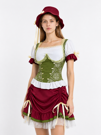 Maid Set with Corset, Skirt, and Hat Costume Headwear detail 3
