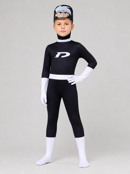 Danny Phantom Cosplay Costume, Black Jumpsuit Costumes detail 2