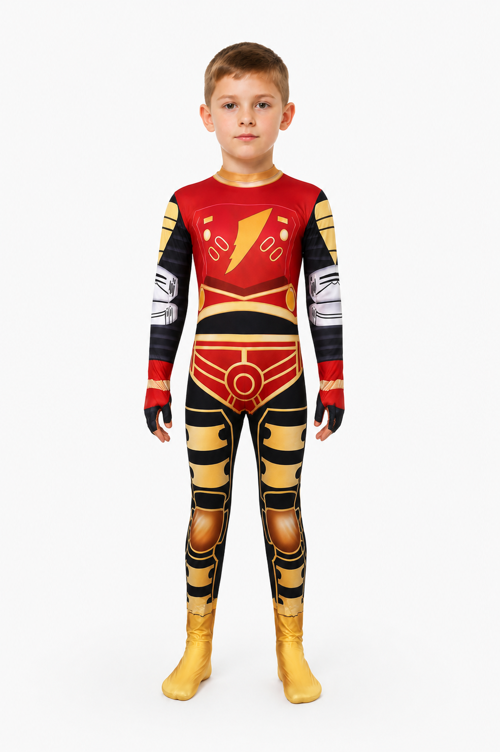 Cosplay Jumpsuit with Zipper and Geometric Print Costumes detail 3