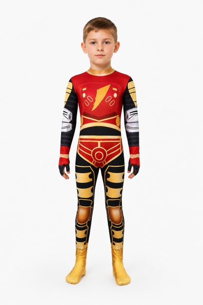 Cosplay Jumpsuit with Zipper and Geometric Print Costumes detail 3