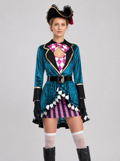 Halloween Pirate Costume with Skirt and Hat, S-XXL Costume Headwear detail 2