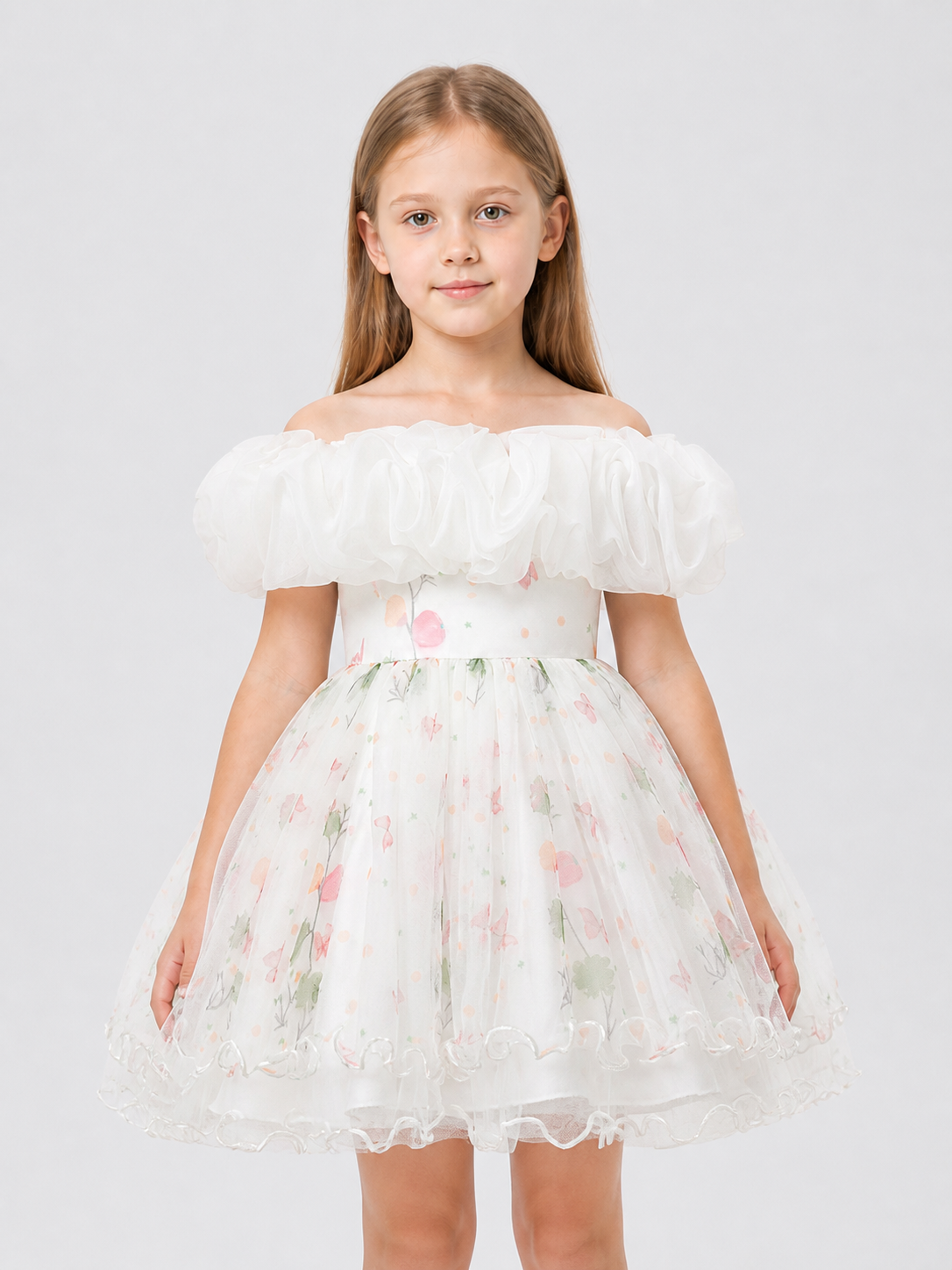 Princess Dress with Full Skirt for Flower Girls