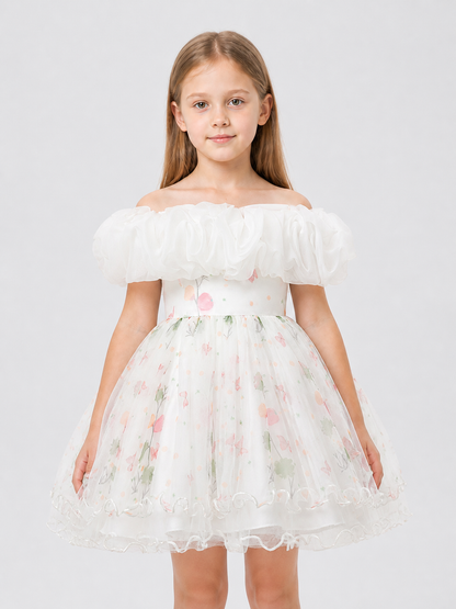 Princess Dress with Full Skirt for Flower Girls