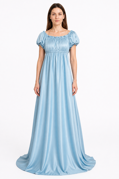 Long Light Blue Bridgerton Dress for Balls and Cosplay Costume Dresses detail 3