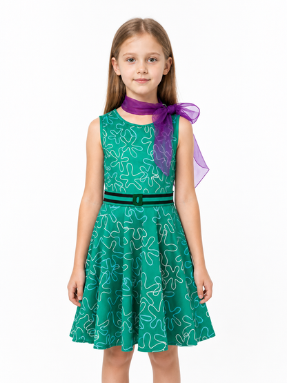 Inside Out 2 Cosplay Costume: Dress with Scarf for Children Costume Dresses detail 3