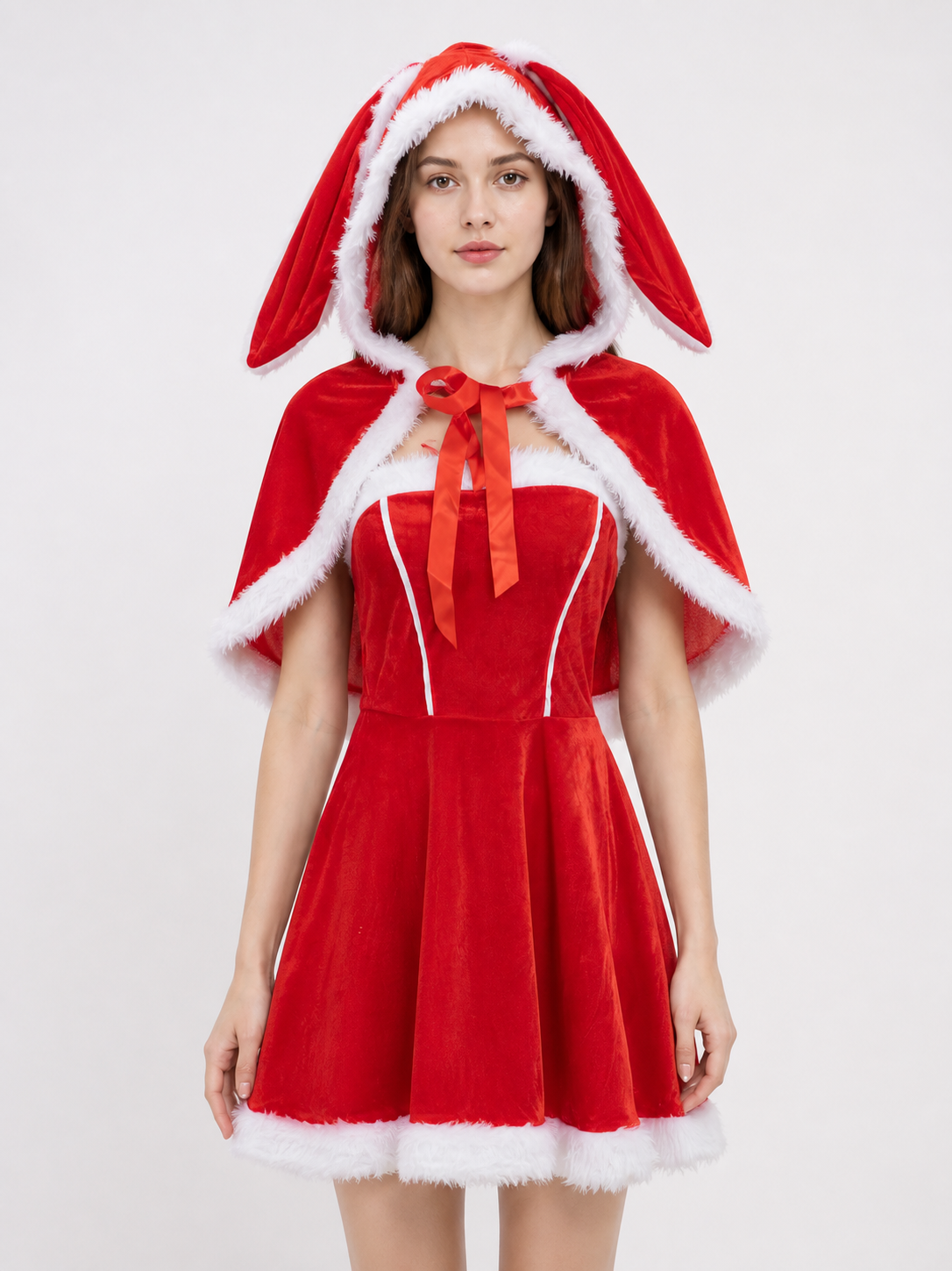 New Year's Hooded Costume with a Red Bow Costume Accessories detail 3