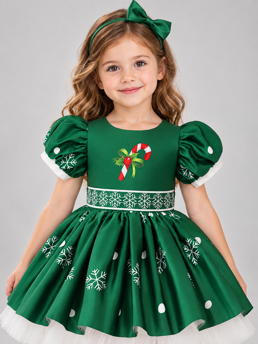 Kids' New Year Dress with Applique and Belt