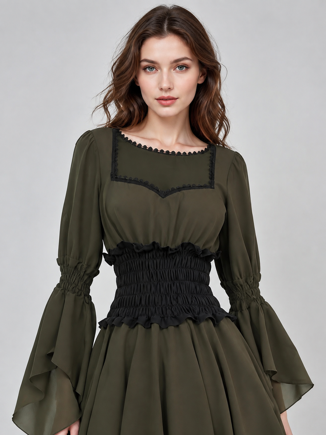Long Historical-Style Dress with Draping Costume Dresses detail 2