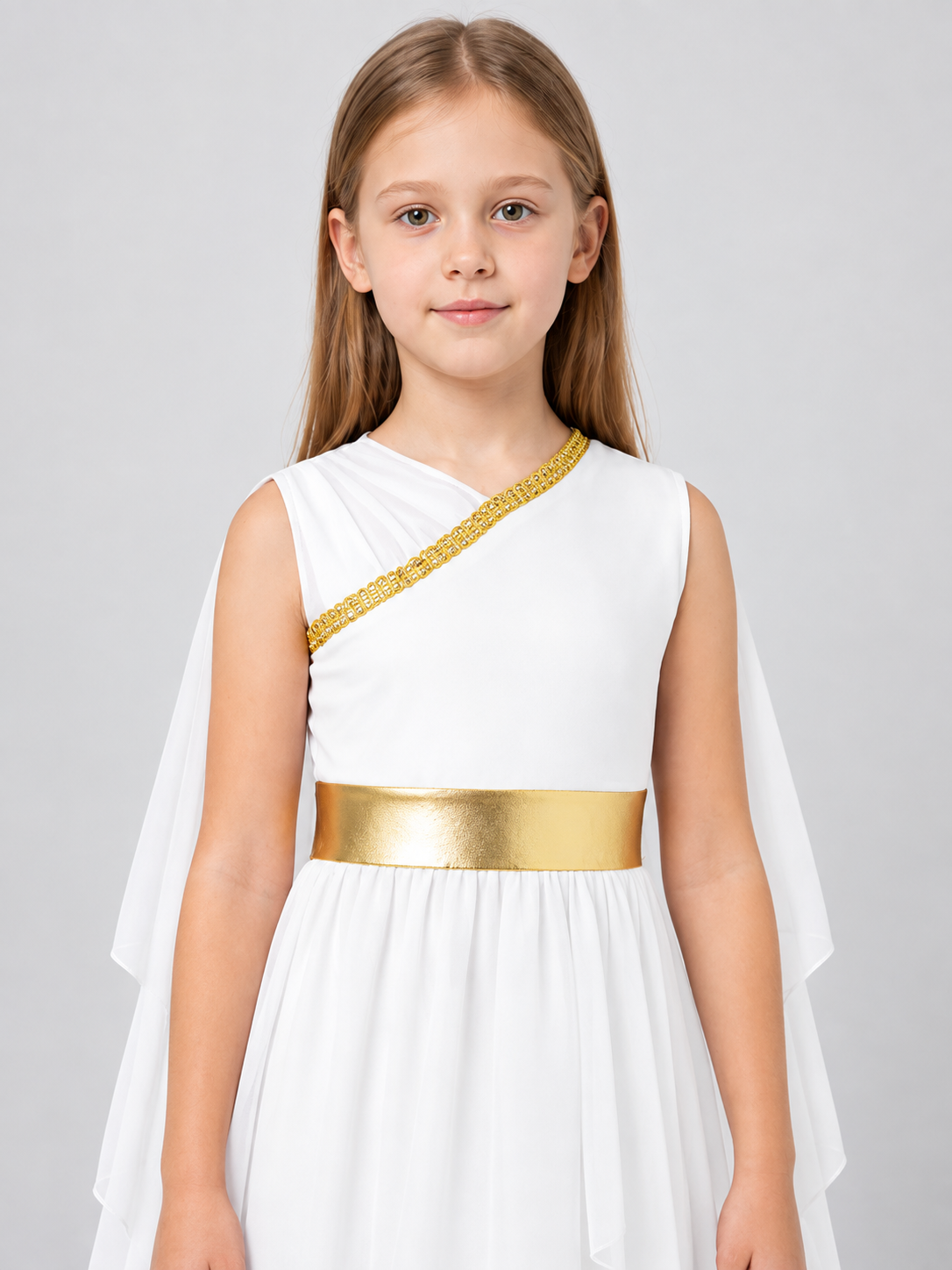 Ancient Greek Style Costume with White Dress and Toga