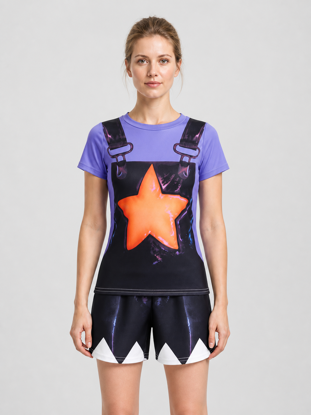 Children's short-sleeve top and shorts set with a star product detail 3