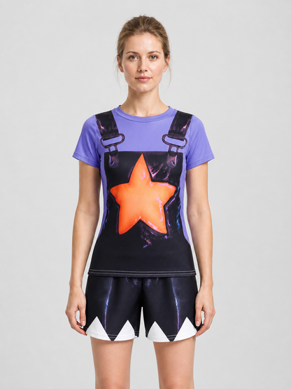 Children's short-sleeve top and shorts set with a star product detail 3