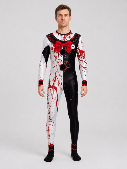 Clown Costume with Blood Splashes and Red Bow Tie Costume Accessories detail 3