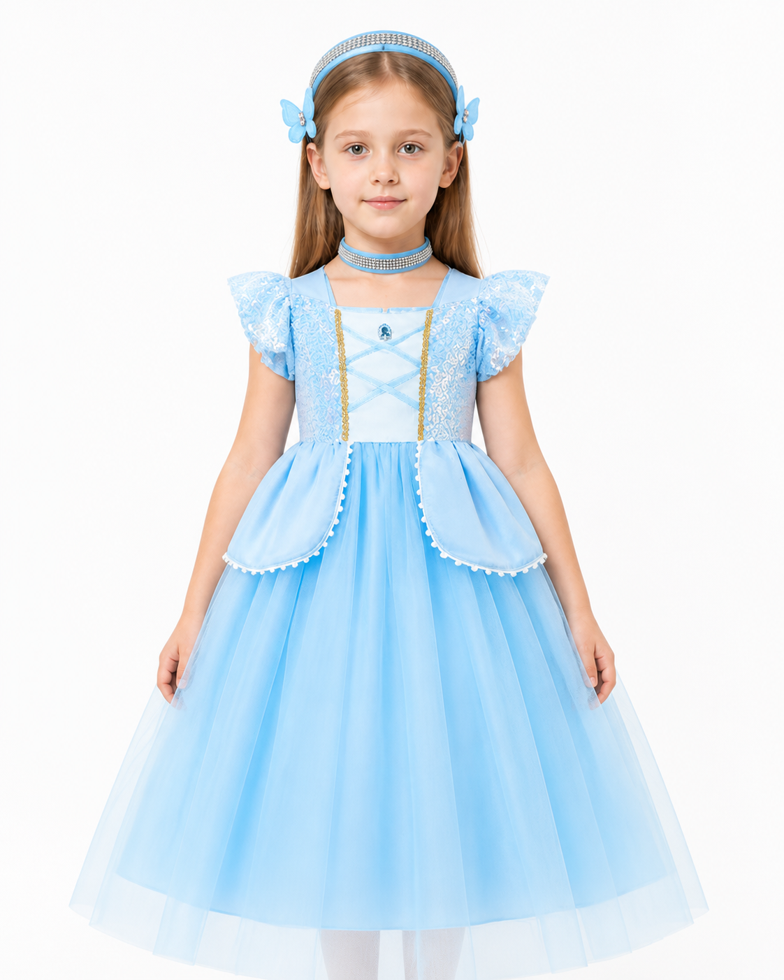 Blue Cinderella Dress, Full Skirt, with Carnival Accessories Costume Dresses detail 3