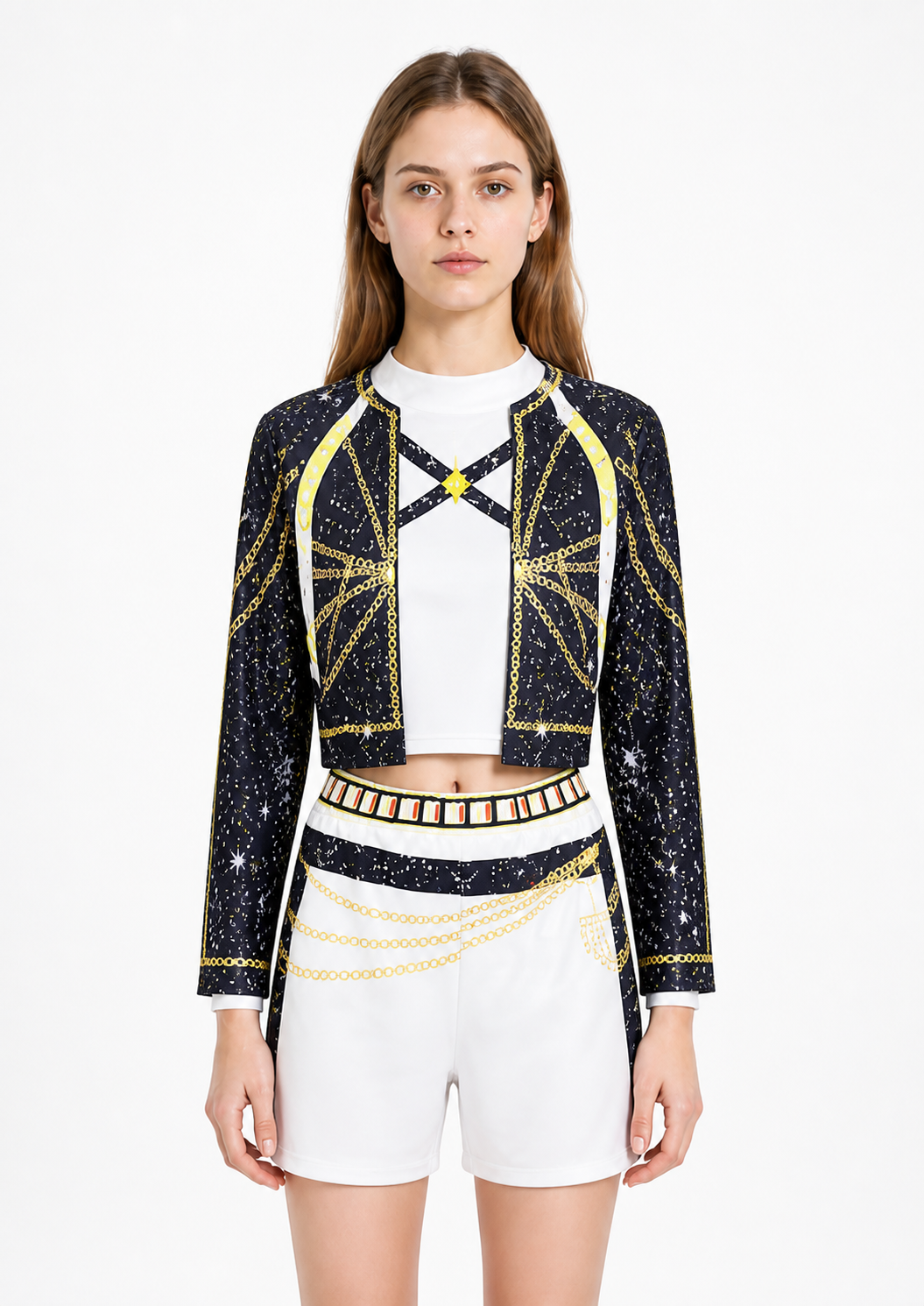 Children’s Black, White, and Gold Costume with Top and Shorts product detail 3