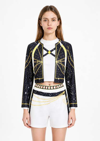 Children’s Black, White, and Gold Costume with Top and Shorts product detail 3