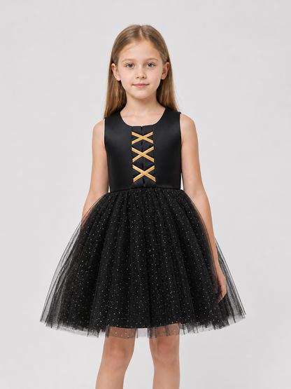 Children's Tutu Dress with Pumpkin and Bat Print Costume Dresses detail 3