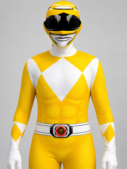 Yellow Superhero Costume for Kids and Adults