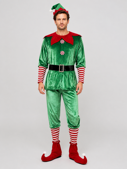 Christmas Elf Costume with Hat and Belt Costume Headwear detail 3