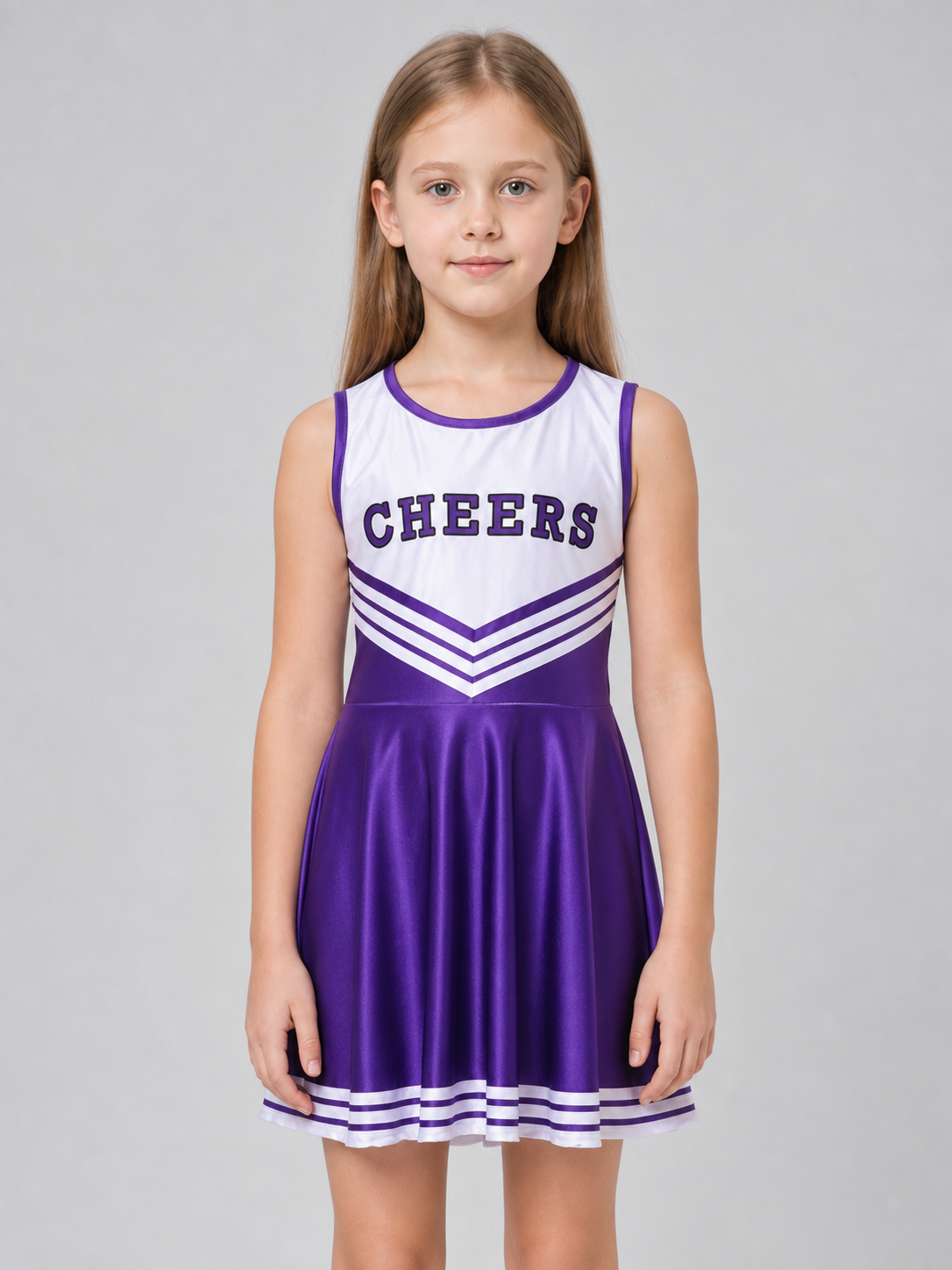 Cheerleading Costume with Pom-Poms and Knee-High Socks