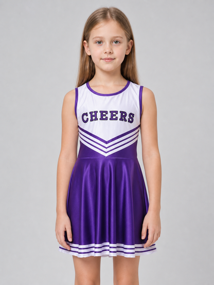 Cheerleading Costume with Pom-Poms and Knee-High Socks